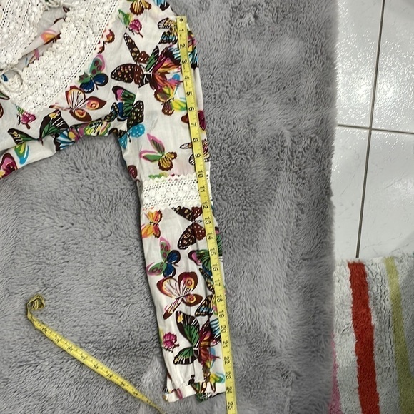 Tory Burch Women’s White Cotton Butterfly V-neck Long Sleeve Blouse - Picture 16 of 16